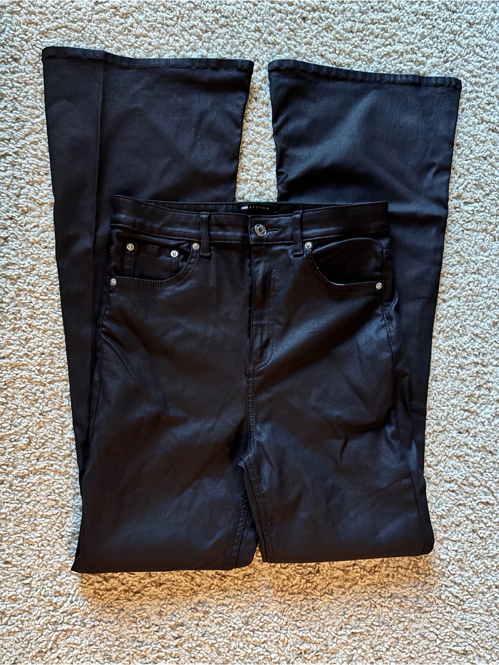 ASOS Design - Women’s chocolate brown leather coated jeans
